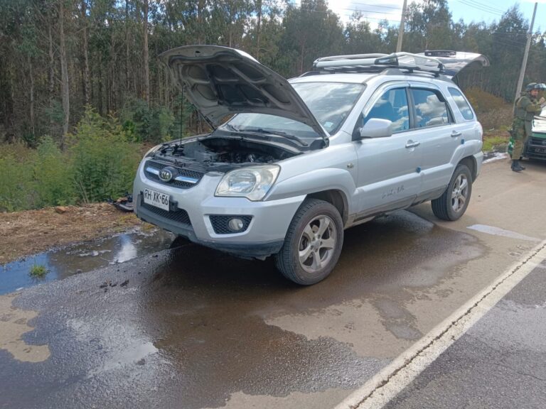 Principio de incendio afecta a vehículo menor en   Ruta 5, sector La Granja