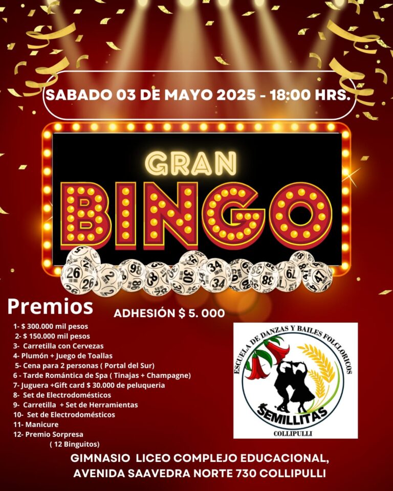 GRAN BINGO DE SEMILLITAS, ESTE SABADO