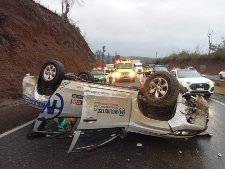 TRES ACCIDENTES CASI  SIMULTANEOS EN RUTA 5