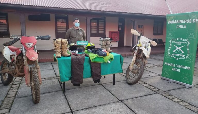 Carabineros recupera motocicletas robadas y especies avaluadas en $30 millones durante operativo en Purén