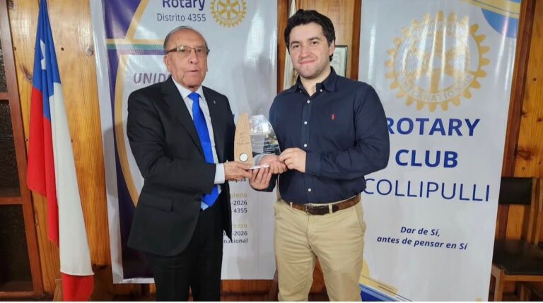 ROTARY CLUB COLLIPULLI RECONOCIÓ LA TRAYECTORIA RADIAL DE MARIO GRANDÓN CASTRO