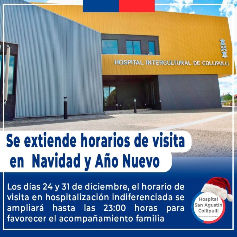 EL HOSPITAL INTERCULTURAL DE COLLIPULLI FORTALECE EL ACOMPAÑA MIENTO FAMILIAR EN NAVIDAD Y AÑO NUEVO