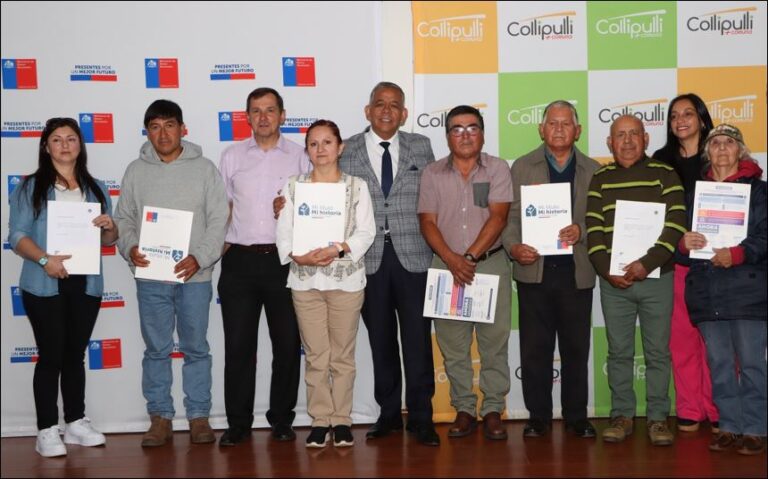 ENTREGAN   TÍTULOS DE DOMINIO A FAMILIAS DE COLLIPULLI