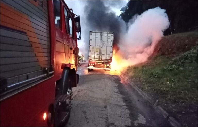 ARDE CONTENEDOR EN CAMION DE TRANSPORTE